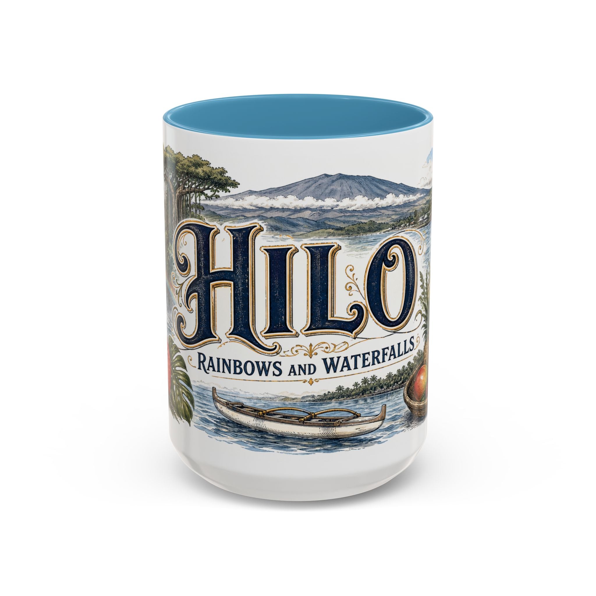 Hilo Coffee Mug | United States Travel Souvenir | Vintage Illustrated City Gift | 11 oz 15 oz Accent Mug