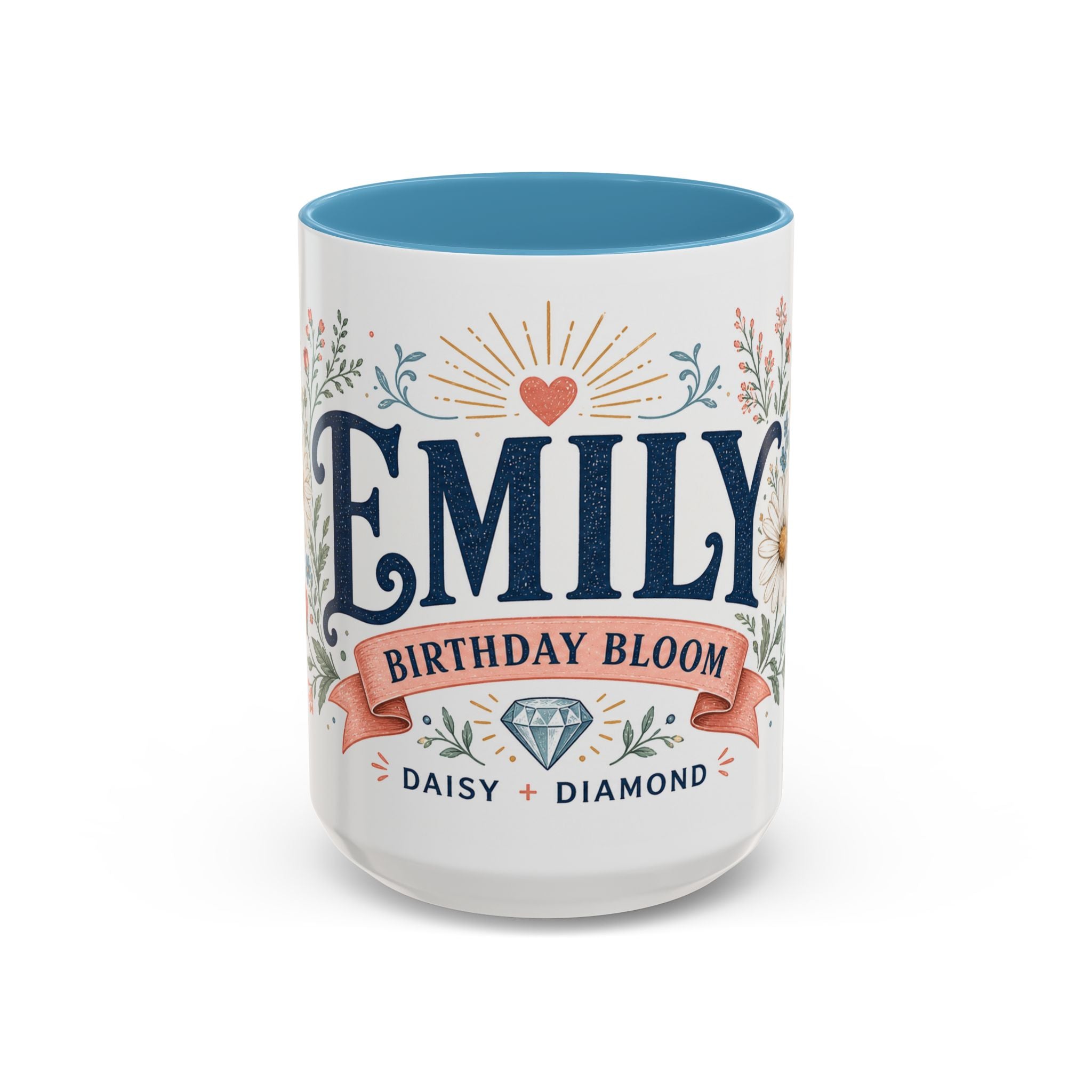 Personalized Name Birth Month Mug | Birth Flower Stone Birthday Gift | 11oz 15oz