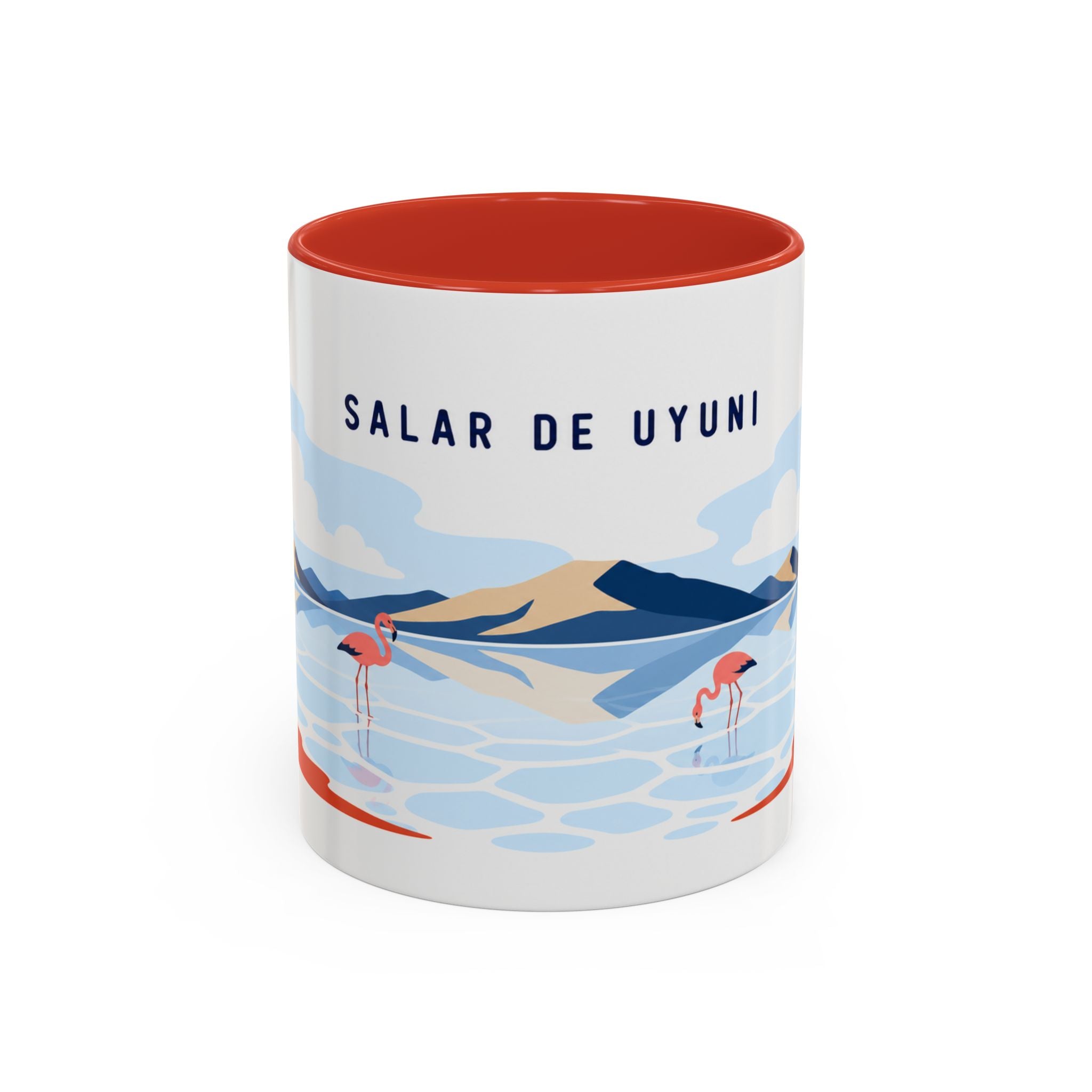 Salar de Uyuni Coffee Mug | Travel Destination Souvenir Gift | Accent Color Ceramic 11oz 15oz