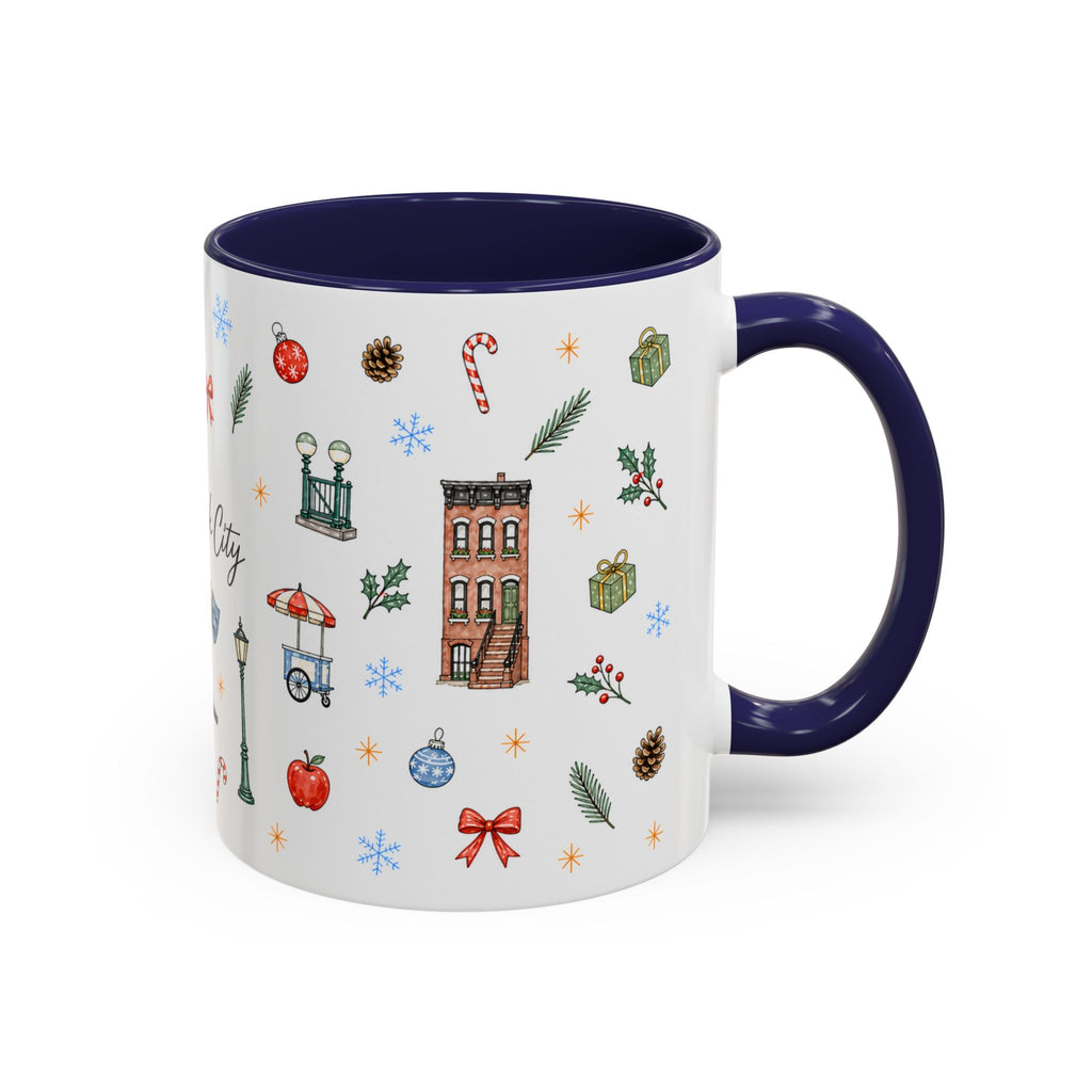 New York City Christmas Mug | Watercolor City Souvenir | Ceramic Coffee Cup