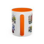 Ghent Illustrated Travel Mug | City Souvenir Accent Coffee Mug | 11oz 15oz Ceramic Cup