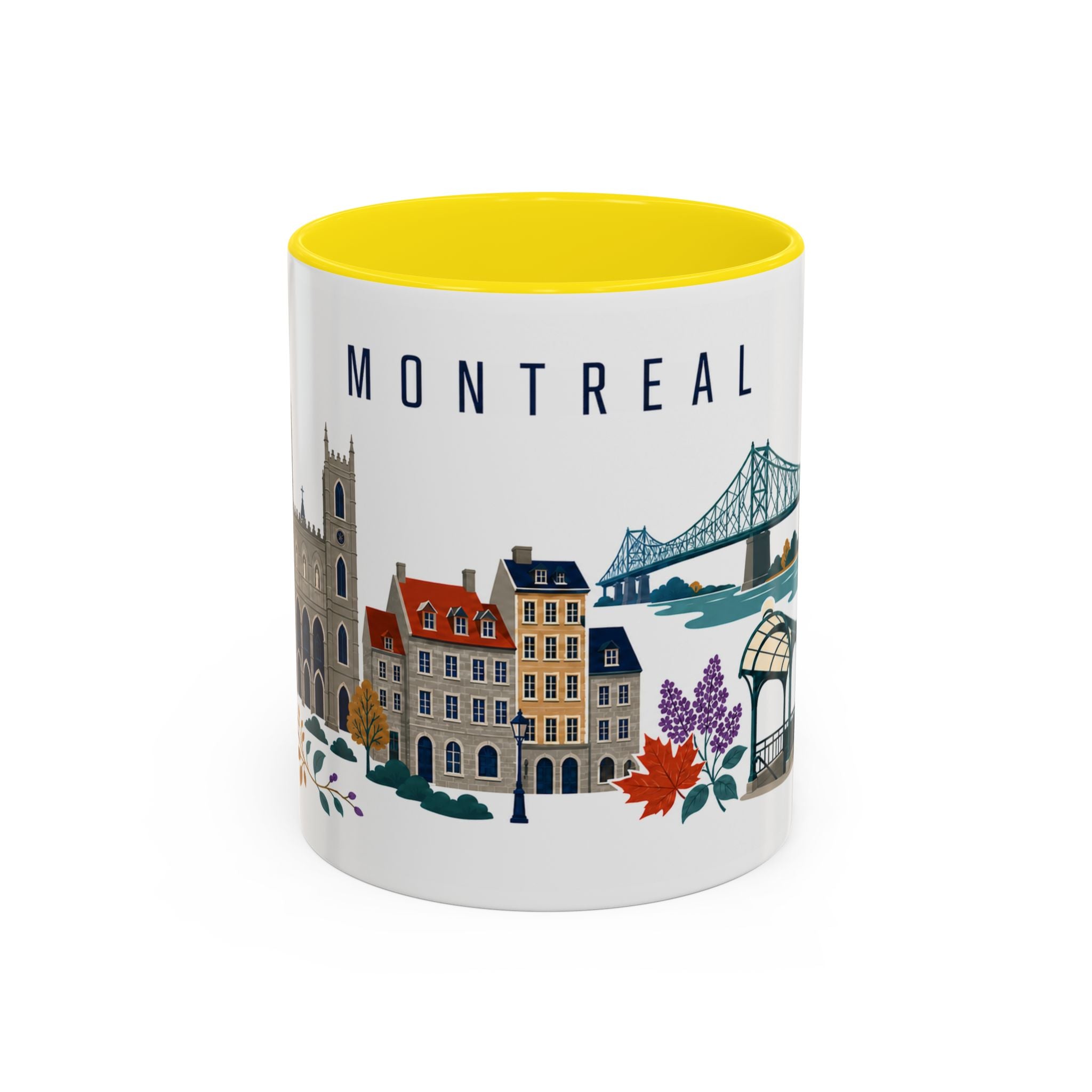 Montreal Coffee Mug | Canada Travel Souvenir | Porcelain Decal City Gift | 11oz 15oz Accent Mug