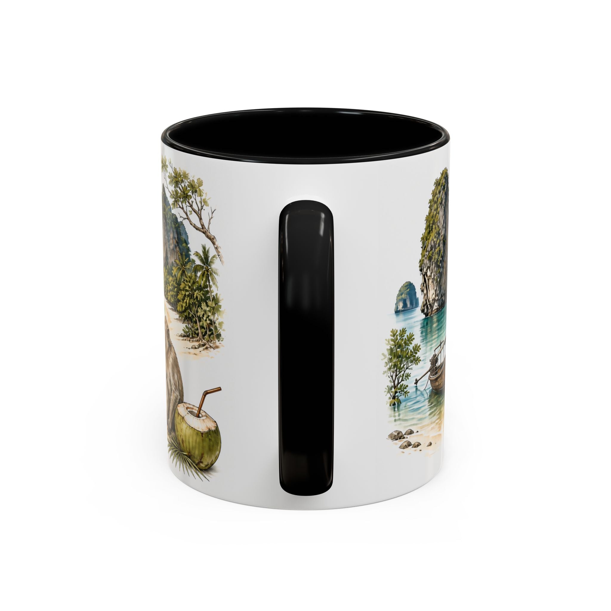 Krabi Coffee Mug | Thailand Travel Souvenir | Vintage Illustrated City Gift | 11 oz 15 oz Accent Mug