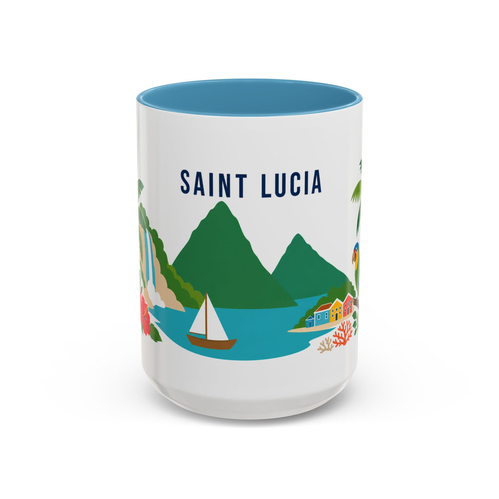 Saint Lucia Coffee Mug | Travel Souvenir Accent Mug | Country Gift Ceramic Cup 11oz 15oz