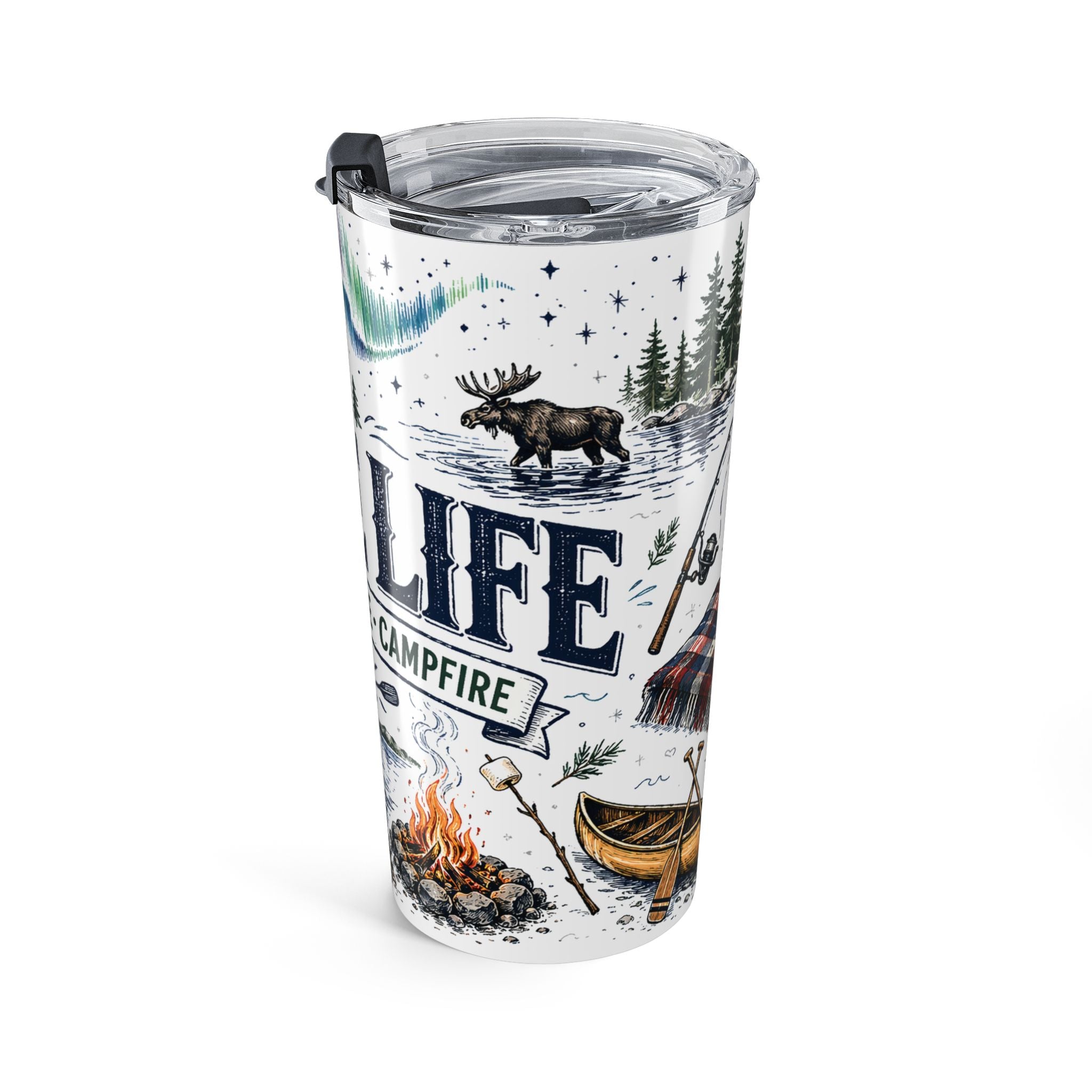 Cabin Country Lake Life 20oz Tumbler | Canada Cottage Gift | Insulated Stainless Steel Travel Cup