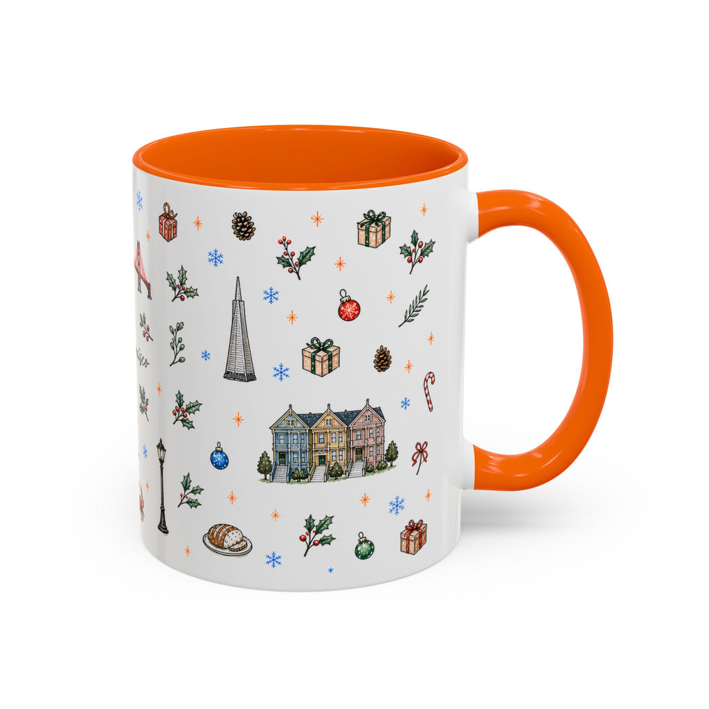 San Francisco Christmas Mug | Watercolor City Souvenir | Ceramic Coffee Cup