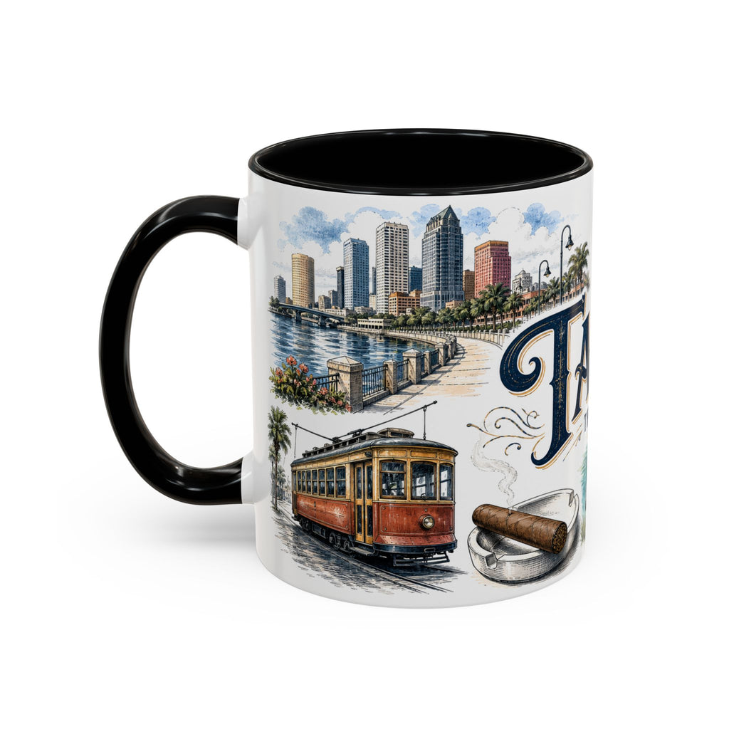 Tampa Coffee Mug | United States Travel Souvenir | Vintage Illustrated City Gift | 11 oz 15 oz Accent Mug