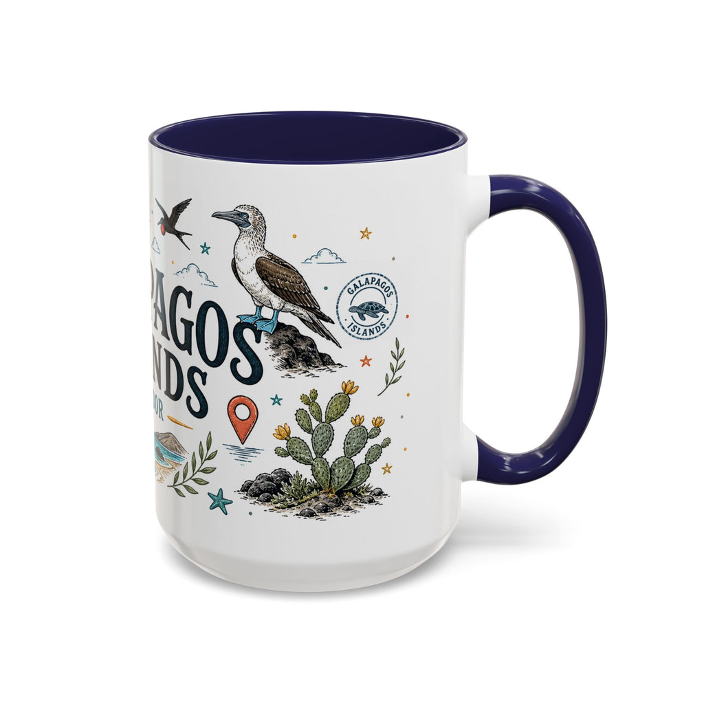Galapagos Islands Coffee Mug | Travel Destination Souvenir Gift | Accent Color Ceramic 11oz 15oz
