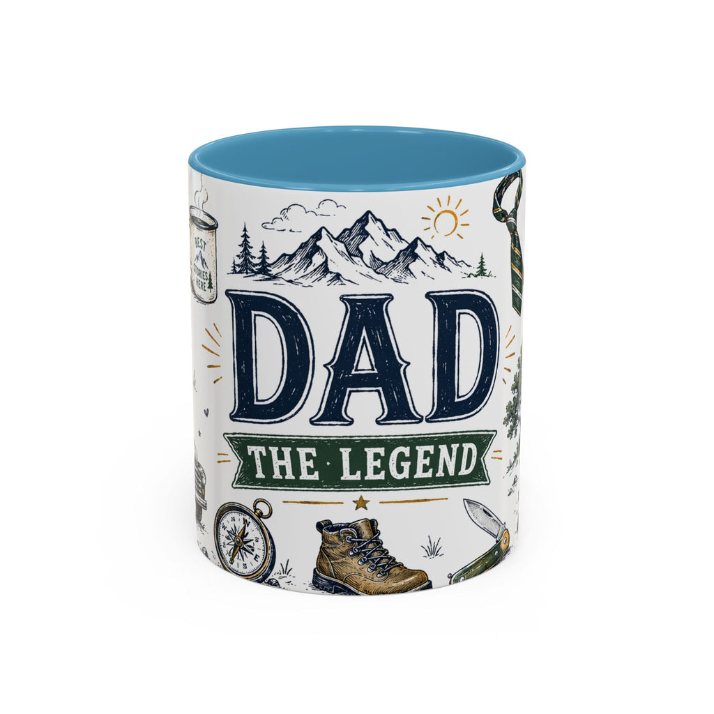 Dad The Legend Coffee Mug | Father's Day Gift for Dad | Accent Color Ceramic 11oz 15oz