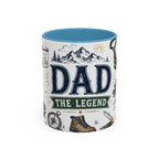 Dad The Legend Coffee Mug | Father's Day Gift for Dad | Accent Color Ceramic 11oz 15oz