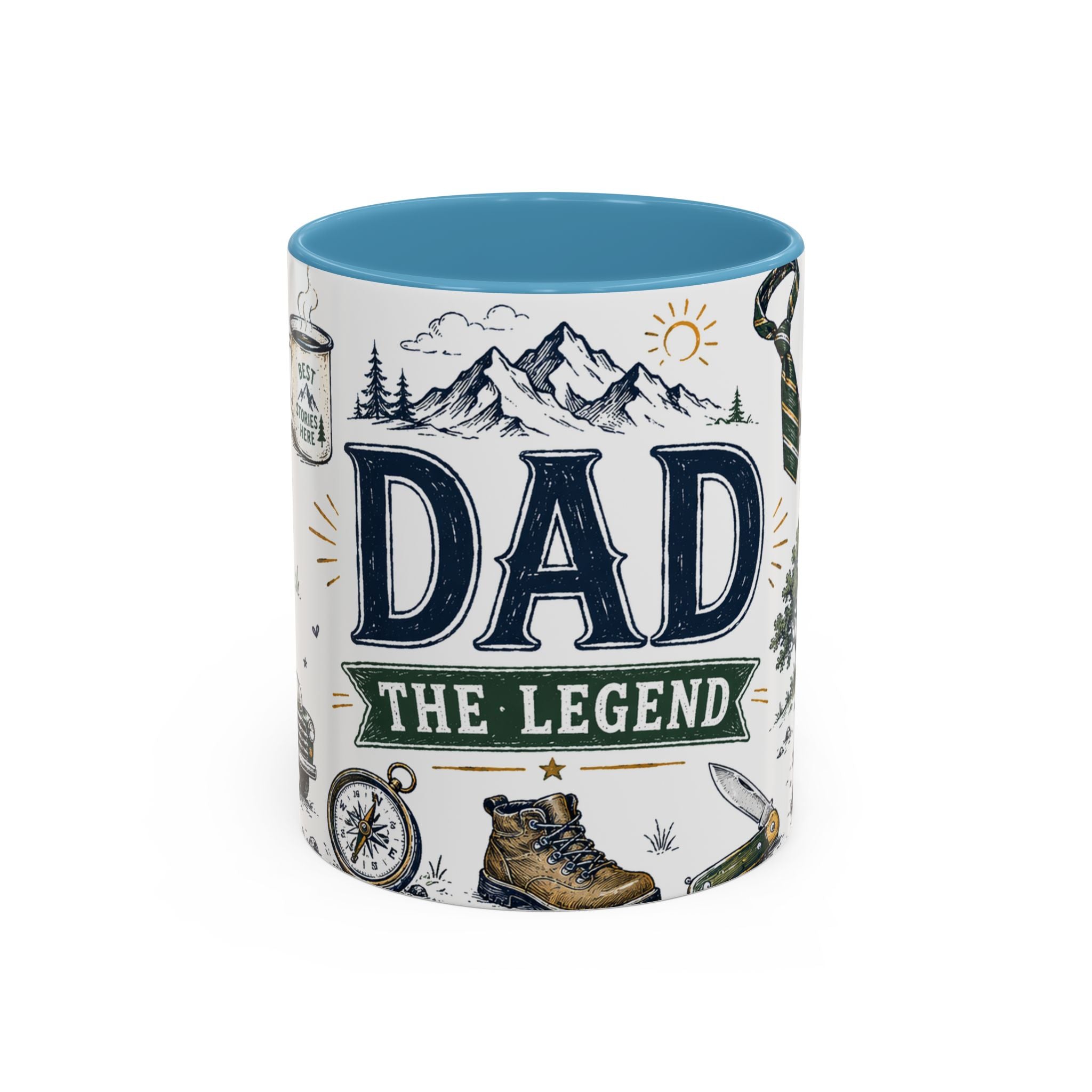 Dad The Legend Coffee Mug | Father's Day Gift for Dad | Accent Color Ceramic 11oz 15oz