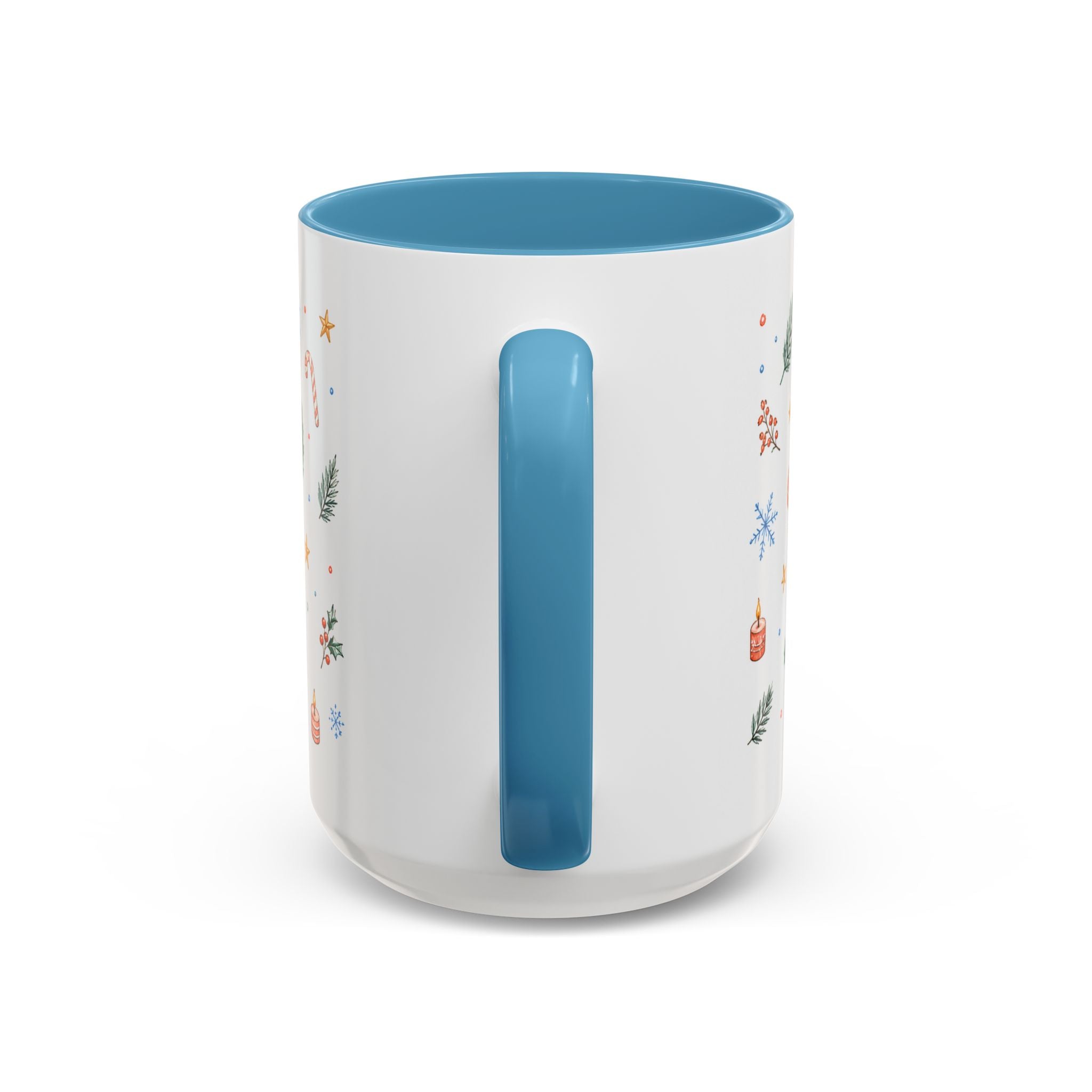 Christmas Mug | Watercolor Tree Gifts Wreath Holiday Cup | Accent Coffee Mug 11oz 15oz