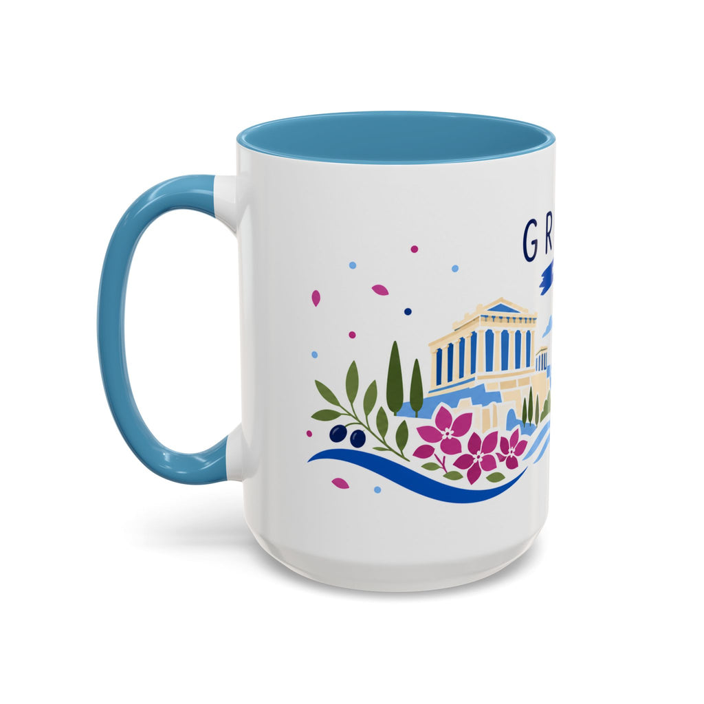 Greece Coffee Mug | Travel Souvenir Accent Mug | Country Gift Ceramic Cup 11oz 15oz