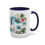 Fiji Coffee Mug | Travel Destination Souvenir Gift | Accent Color Ceramic 11oz 15oz