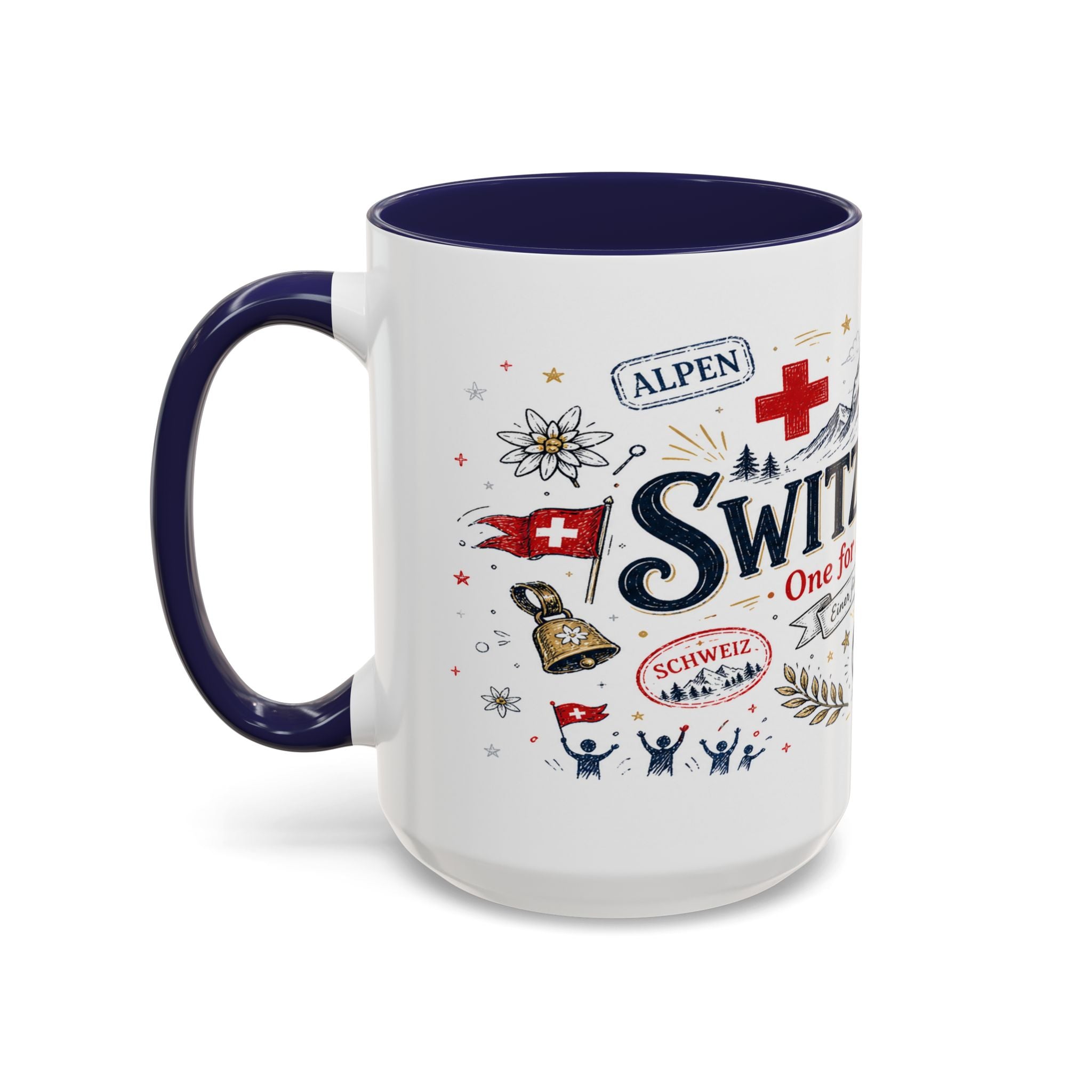 Switzerland Coffee Mug | World Cup Soccer Fan Gift | Accent Color Ceramic 11oz 15oz