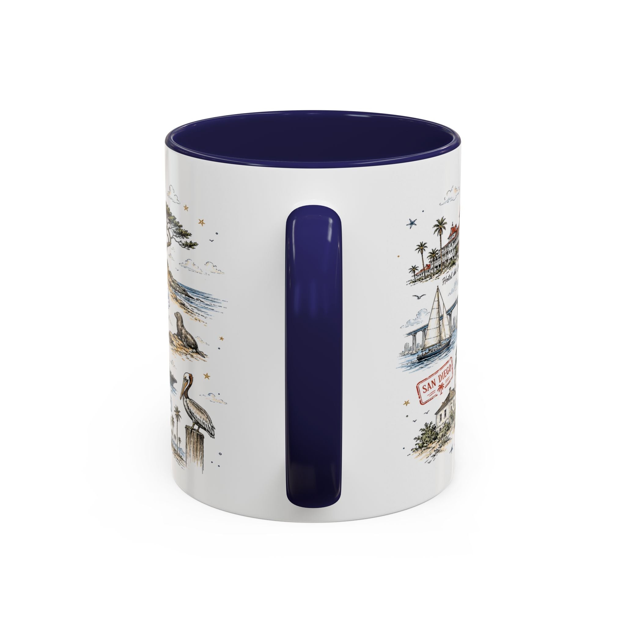 San Diego Coffee Mug | California Souvenir City Gift | Accent Color Ceramic 11oz 15oz