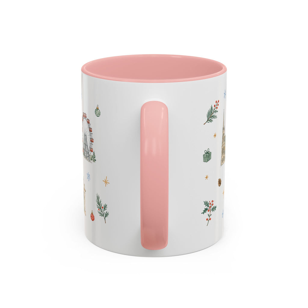 Vienna Christmas Mug | Watercolor Travel Souvenir | Holiday Gift | Accent Ceramic Coffee Cup 11oz 15oz