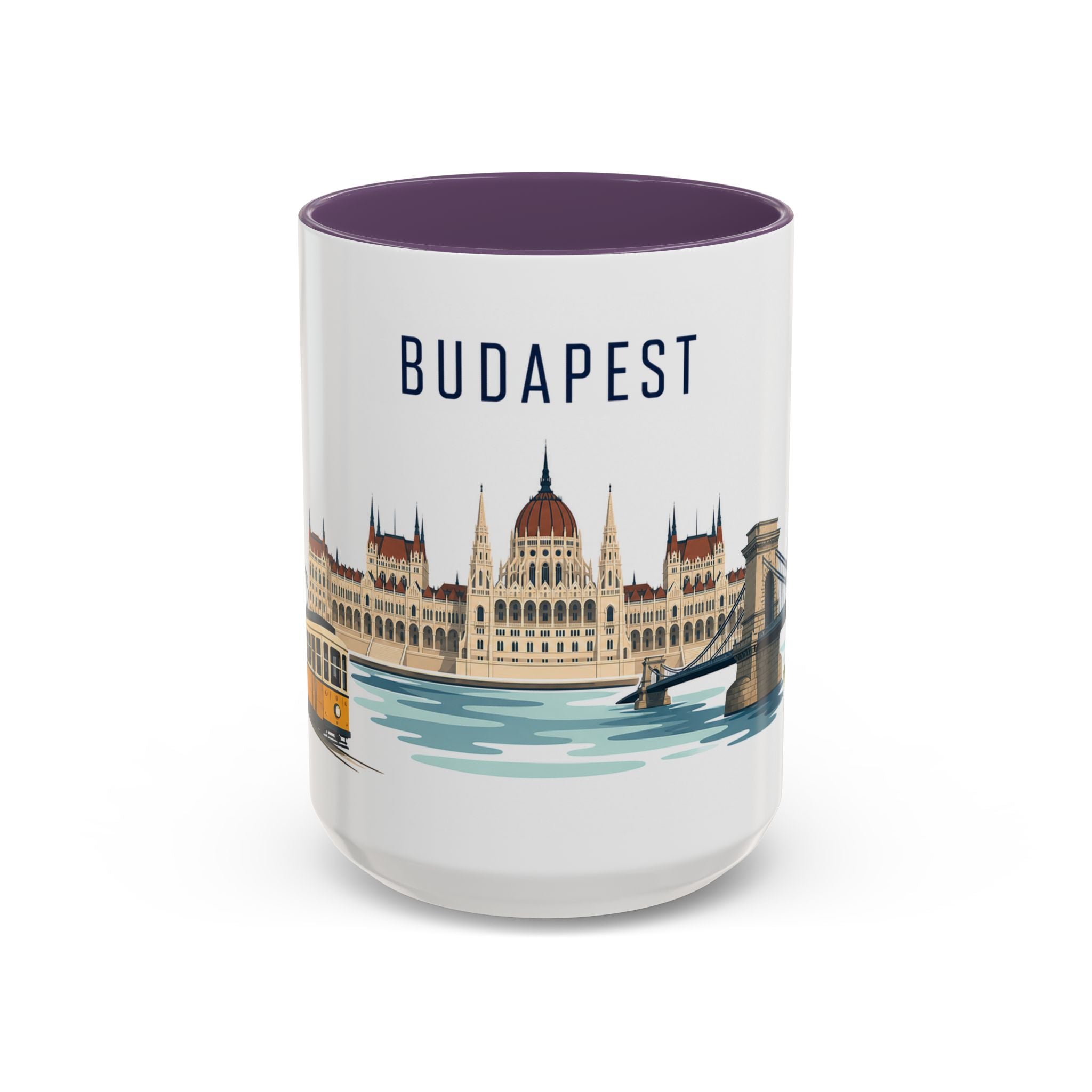 Budapest Coffee Mug | Hungary Travel Souvenir | Porcelain Decal City Gift | 11oz 15oz Accent Mug