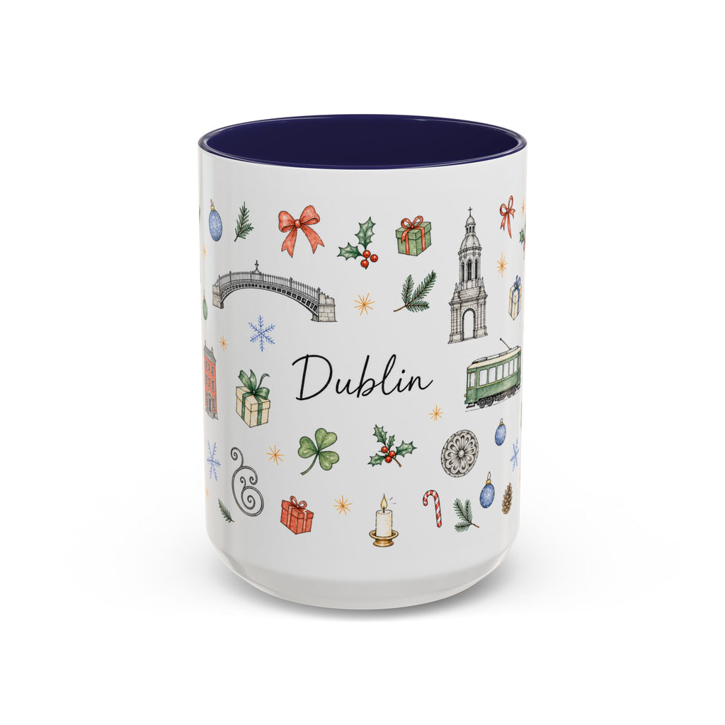 Dublin Christmas Mug | Watercolor City Souvenir, Holiday Travel Gift (11oz/15oz)