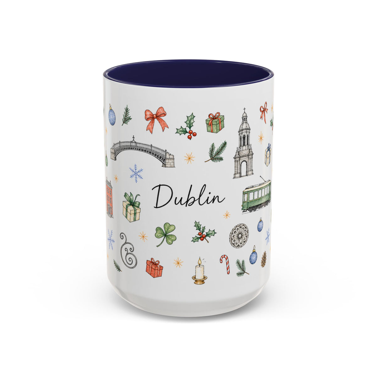 Dublin Christmas Mug | Watercolor City Souvenir, Holiday Travel Gift (11oz/15oz)