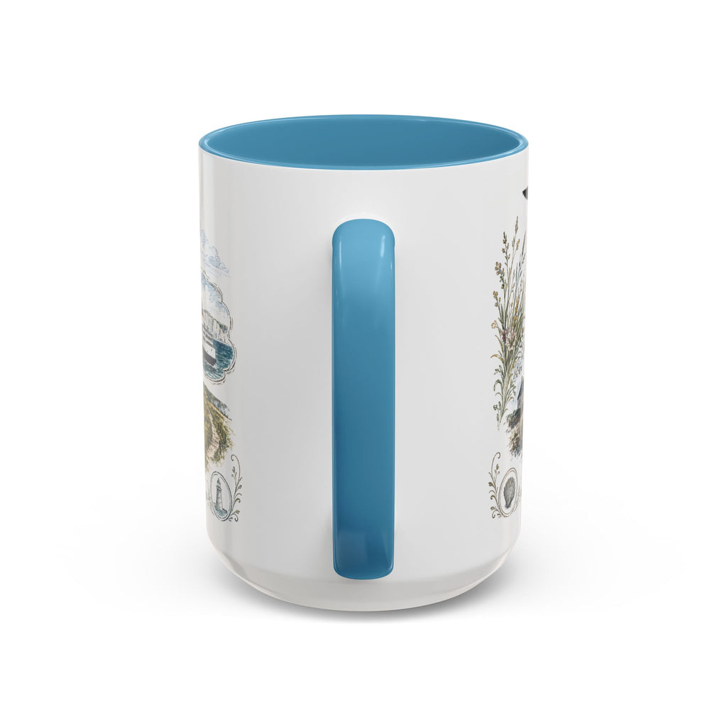 White Cliffs of Dover Mug, England Travel Souvenir, Bucket List Gift, Accent Ceramic Coffee Mug 11oz 15oz
