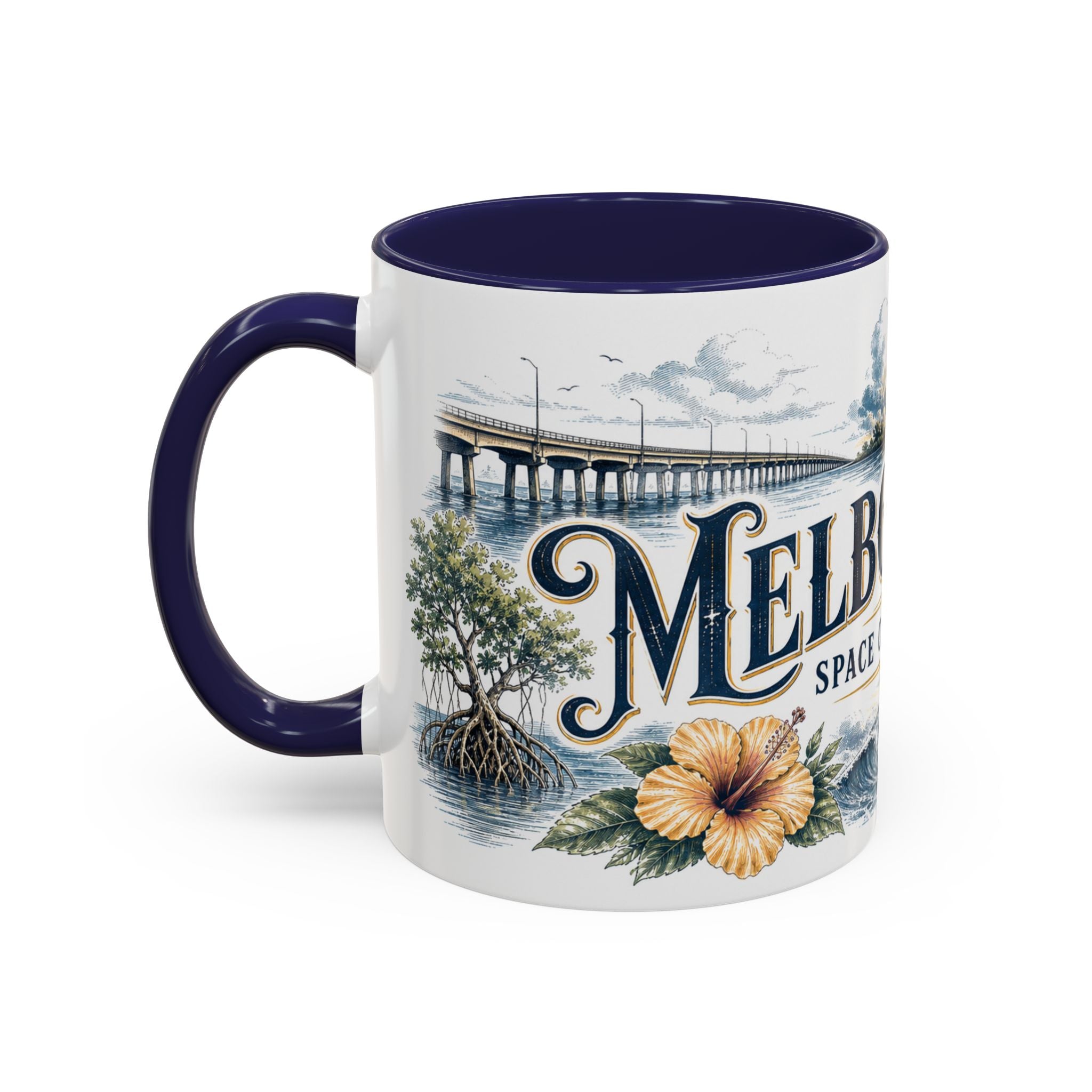 Melbourne FL Coffee Mug | United States Travel Souvenir | Vintage Illustrated City Gift | 11 oz 15 oz Accent Mug