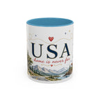 USA Home Country Mug | Moving Away Gift | Long Distance Friendship | 11 oz 15 oz Accent Mug