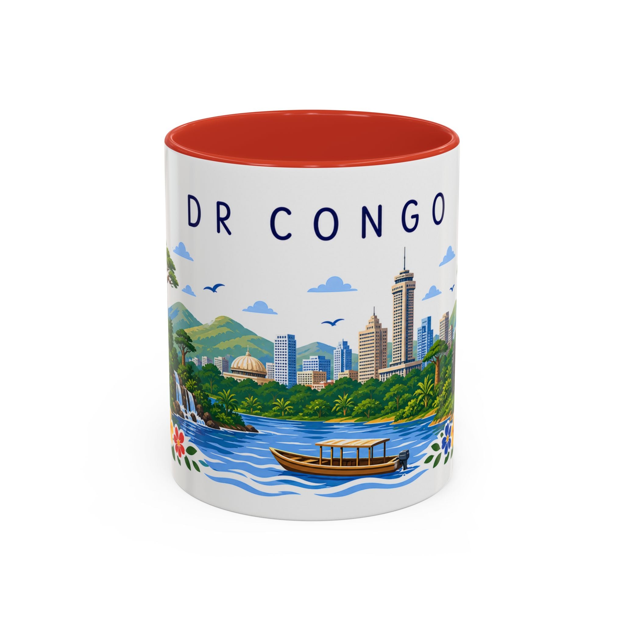 DR Congo Coffee Mug | Travel Souvenir Accent Mug | Place Gift Ceramic Cup 11oz 15oz