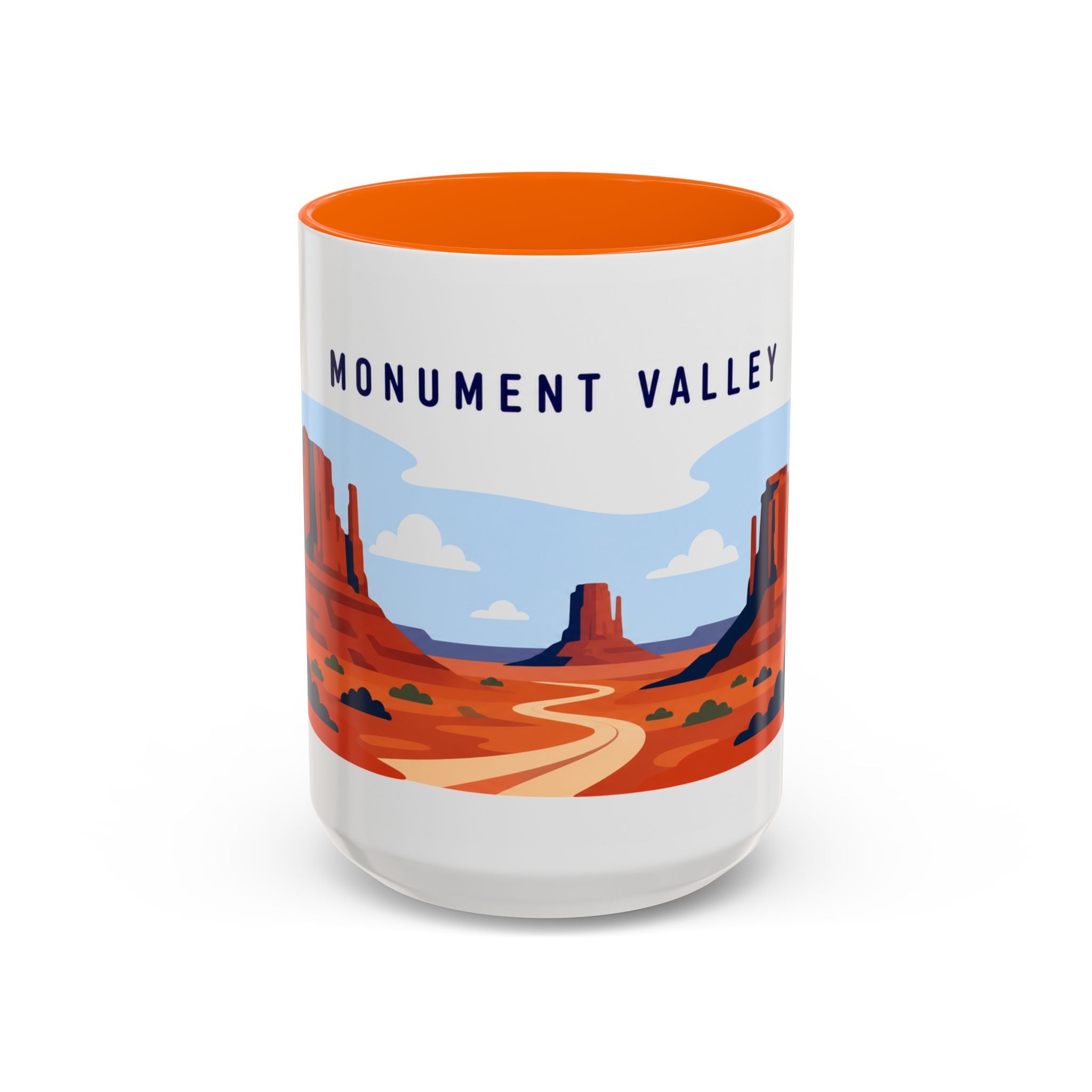 Monument Valley Coffee Mug | Travel Destination Souvenir Gift | Accent Color Ceramic 11oz 15oz