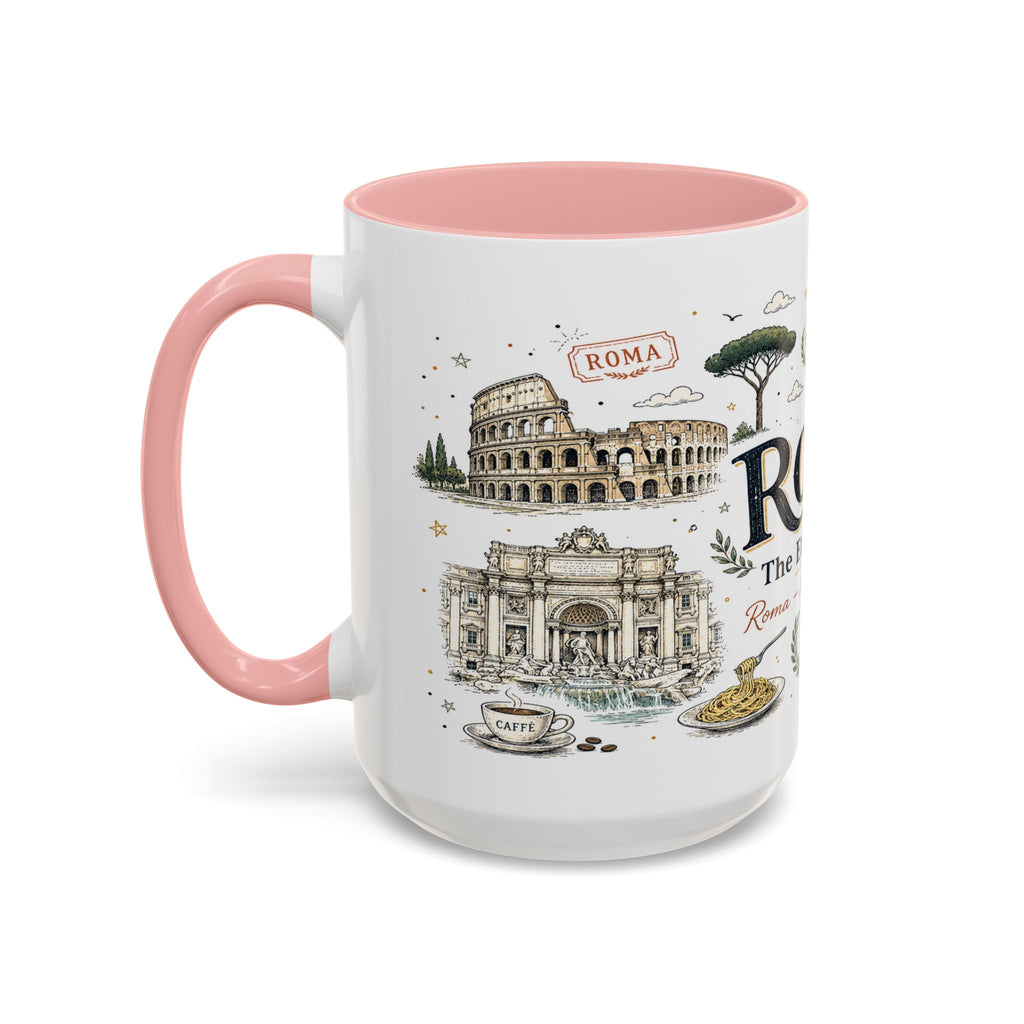 Rome Coffee Mug | Italy Souvenir Travel Gift | Accent Color Ceramic 11oz 15oz
