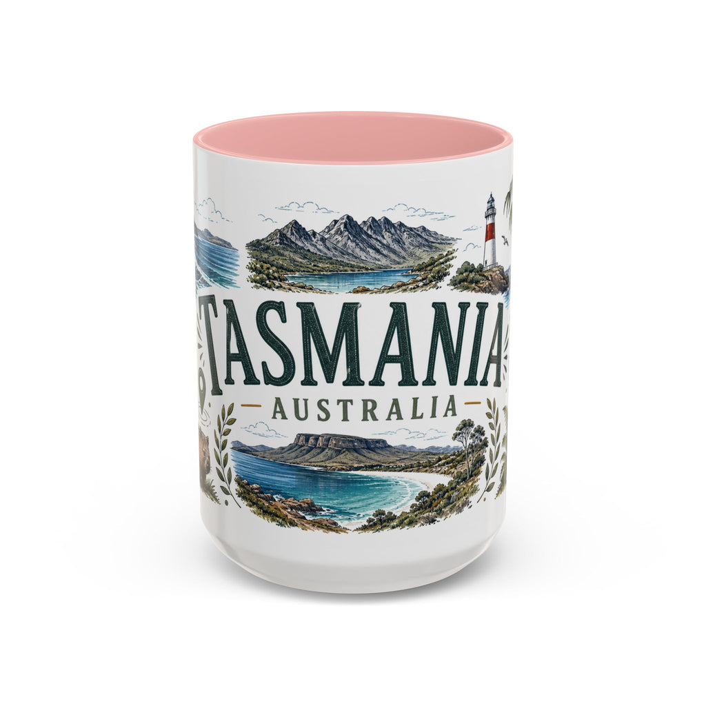 Tasmania Coffee Mug | Travel Destination Souvenir Gift | Accent Color Ceramic 11oz 15oz