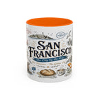 San Francisco Coffee Mug | California Souvenir Travel Gift | Accent Color Ceramic 11oz 15oz