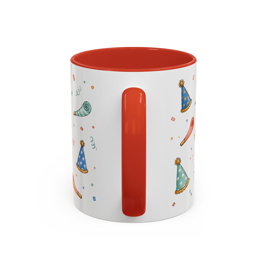 New Year Party Mug | Balloon Popper Watercolor Celebration Gift | Accent Cup 11oz 15oz