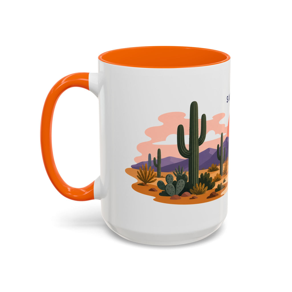 Saguaro National Park Coffee Mug | Solid Color Block Park Souvenir | 11oz 15oz Accent Mug