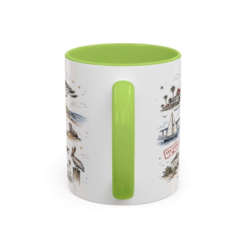 San Diego Coffee Mug | California Souvenir City Gift | Accent Color Ceramic 11oz 15oz