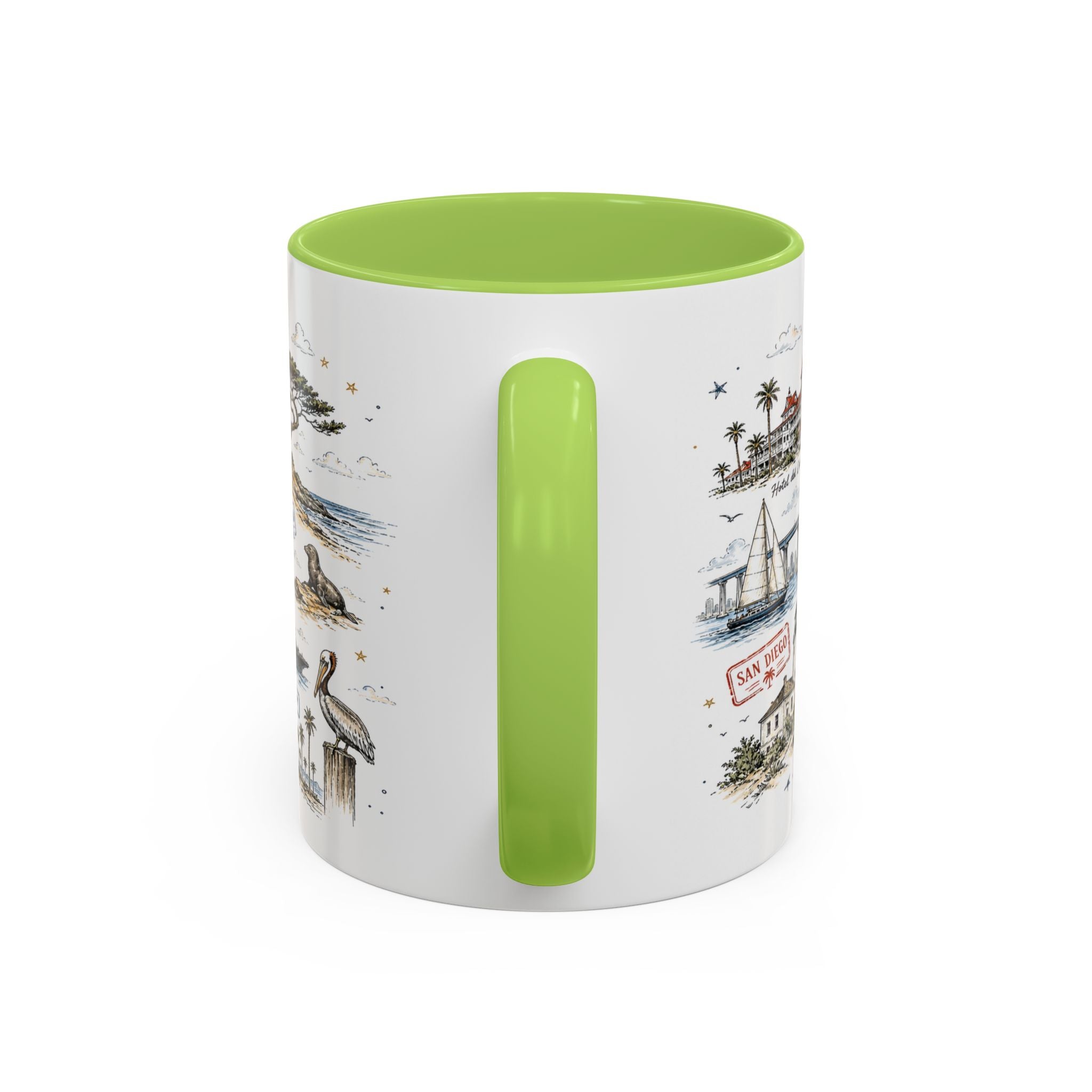 San Diego Coffee Mug | California Souvenir City Gift | Accent Color Ceramic 11oz 15oz