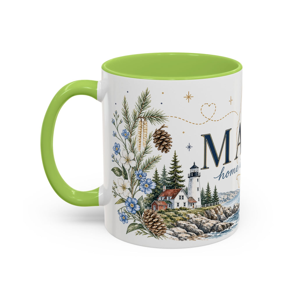 Maine State Mug | Moving Away, Long Distance Friendship Gift | 11oz 15oz Accent Mug