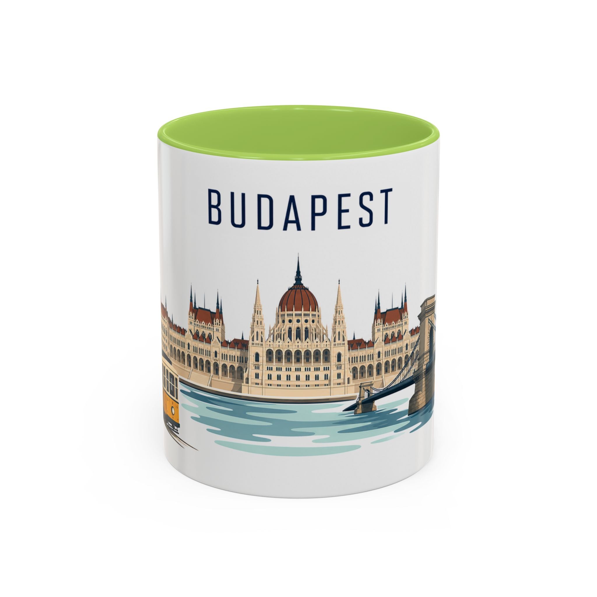 Budapest Coffee Mug | Hungary Travel Souvenir | Porcelain Decal City Gift | 11oz 15oz Accent Mug