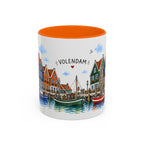 Volendam Illustrated Travel Mug | Netherlands Souvenir Accent Coffee Mug | 11oz 15oz Ceramic Cup
