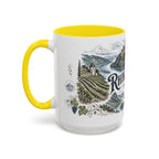 Rhine Valley Mug, Germany Travel Souvenir, Bucket List Gift, Accent Ceramic Coffee Mug 11oz 15oz