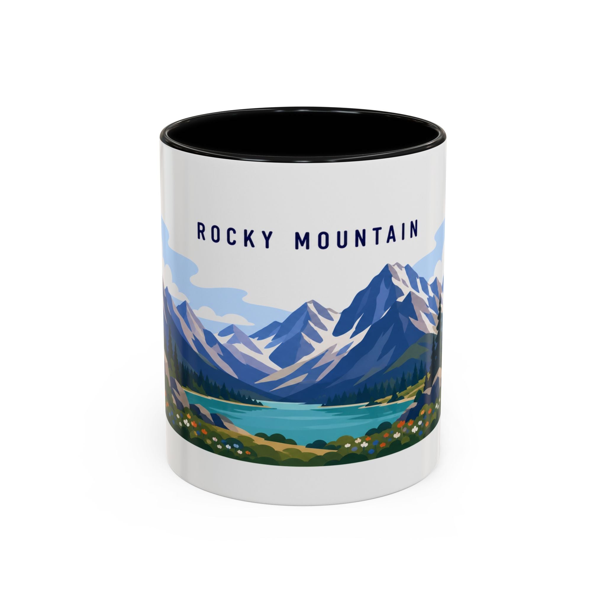 Rocky Mountain National Park Coffee Mug | Solid Color Block Park Souvenir | 11oz 15oz Accent Mug