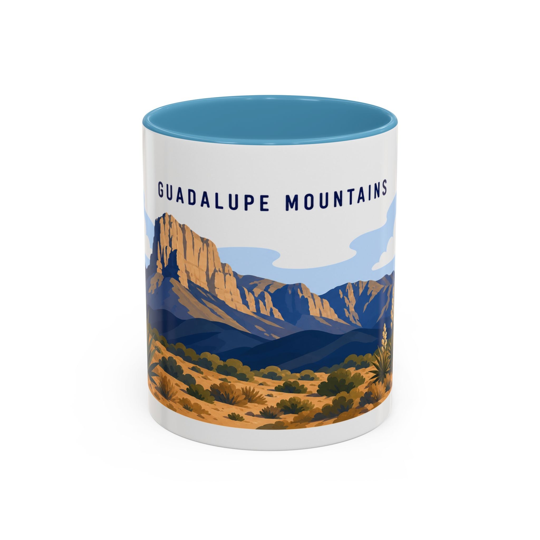 Guadalupe Mountains National Park Coffee Mug | Solid Color Block Park Souvenir | 11oz 15oz Accent Mug
