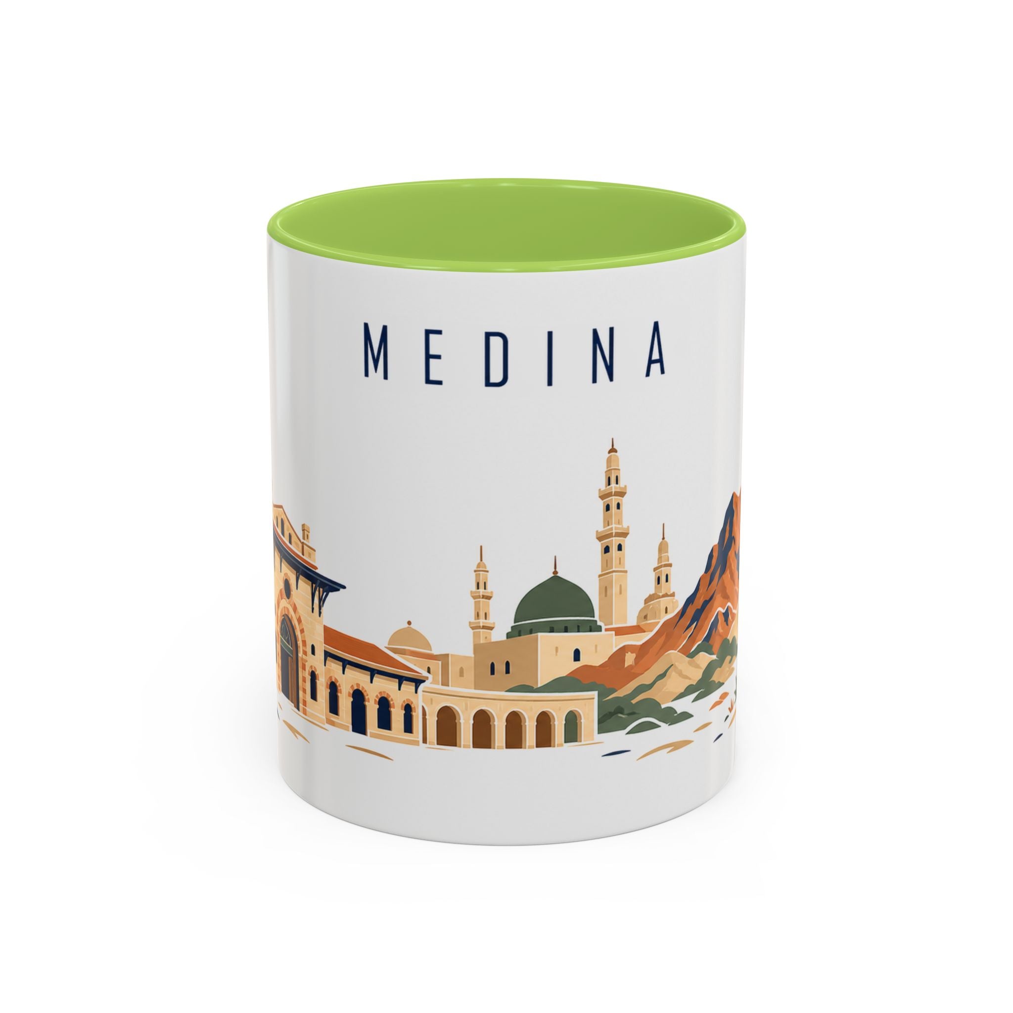 Medina Coffee Mug | Saudi Arabia Travel Souvenir | Porcelain Decal City Gift | 11oz 15oz Accent Mug