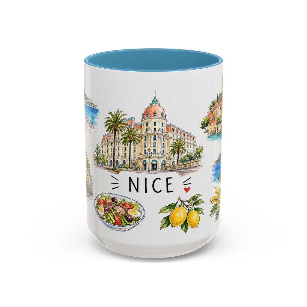 Nice Illustrated Travel Mug | City Souvenir Accent Coffee Mug | 11oz 15oz Ceramic Cup