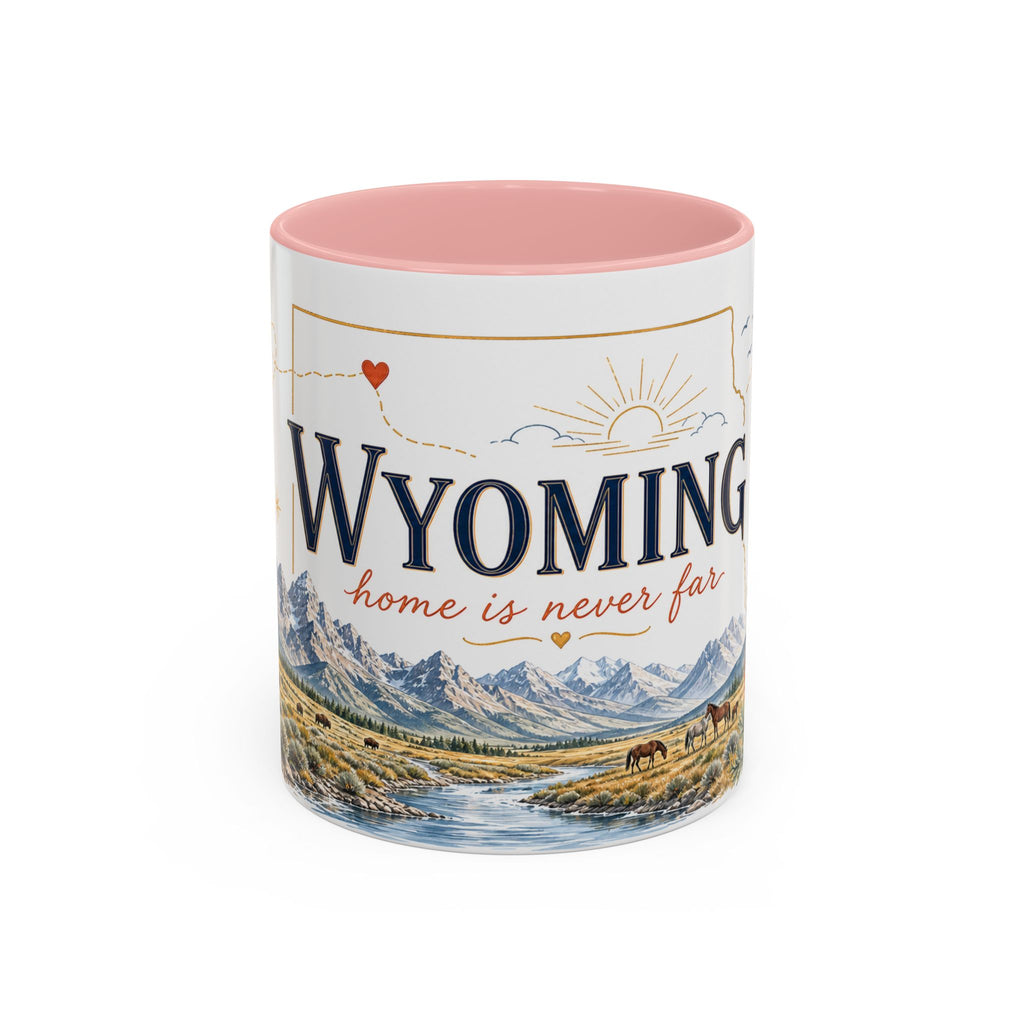 Wyoming Home State Mug | Moving Away Gift | Long Distance Friendship Coffee Cup | 11oz 15oz Accent Mug
