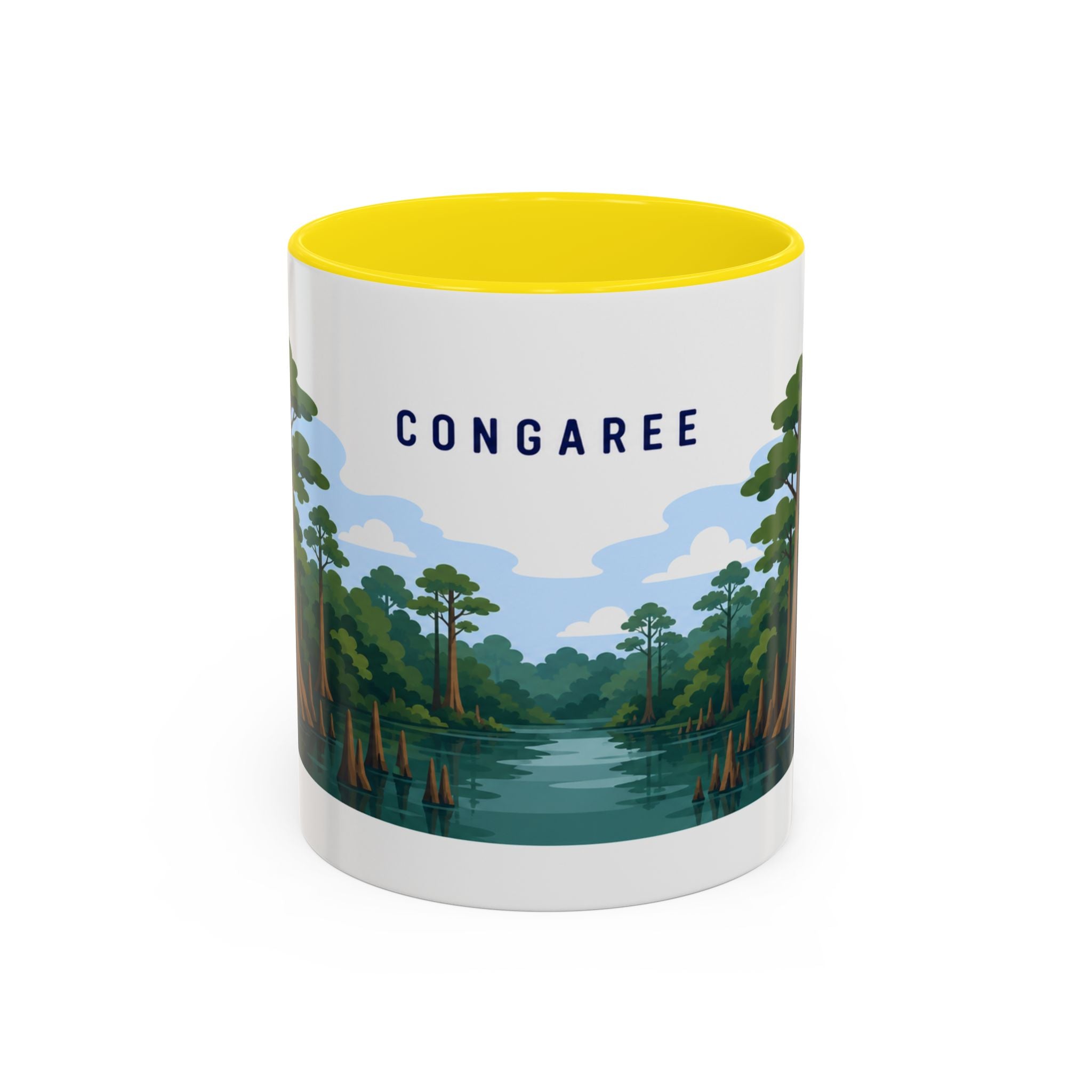 Congaree National Park Coffee Mug | Solid Color Block Park Souvenir | 11oz 15oz Accent Mug