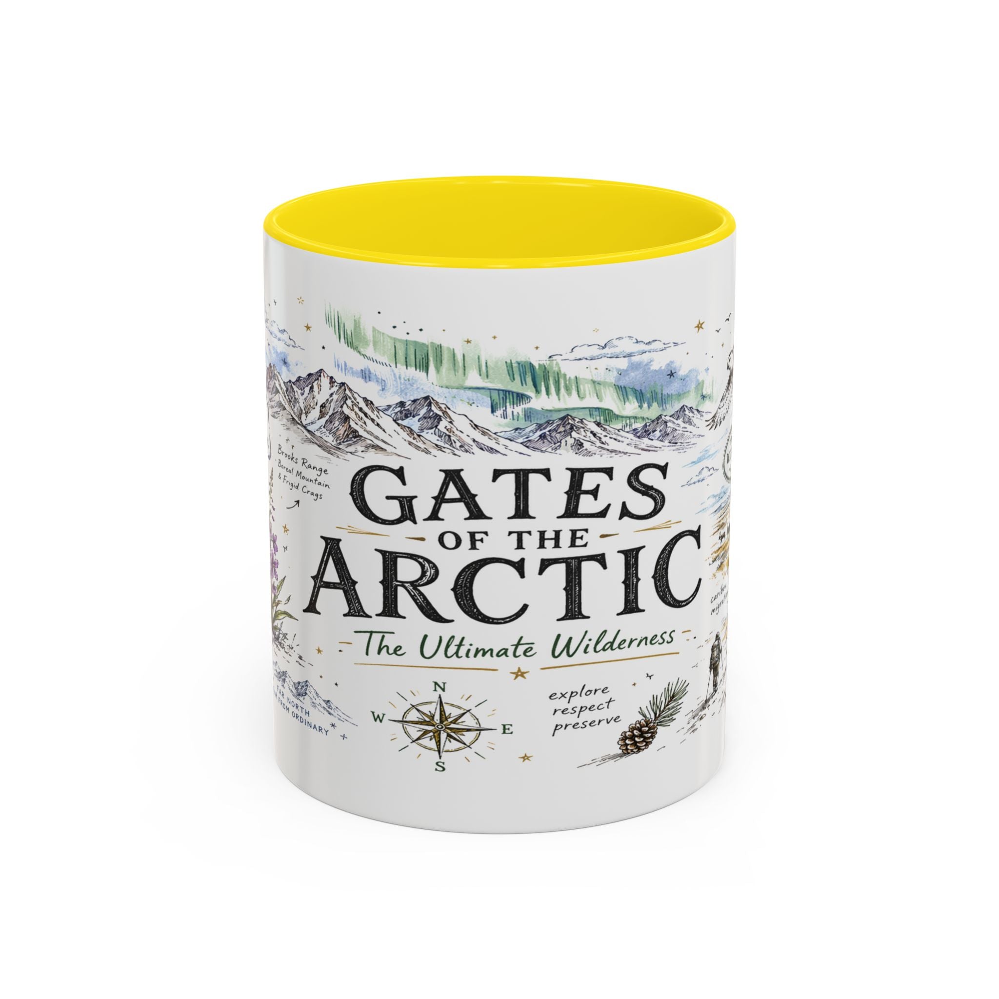 Gates of the Arctic National Park Coffee Mug | Alaska Arctic Wilderness Gift | Accent Color Ceramic 11oz 15oz
