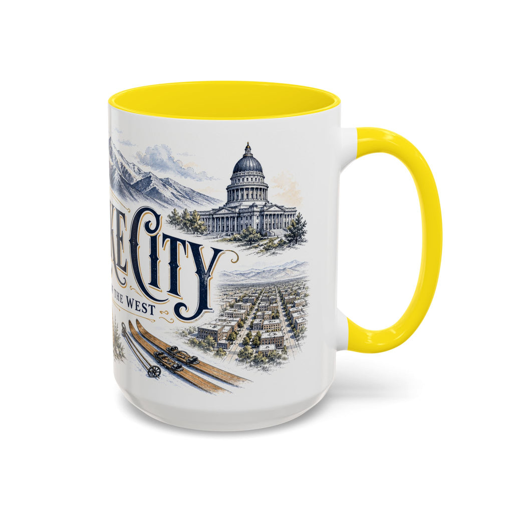 Salt Lake City Coffee Mug | United States Travel Souvenir | Vintage Illustrated City Gift | 11 oz 15 oz Accent Mug