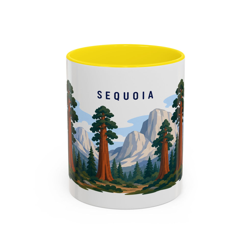 Sequoia National Park Coffee Mug | Solid Color Block Park Souvenir | 11oz 15oz Accent Mug