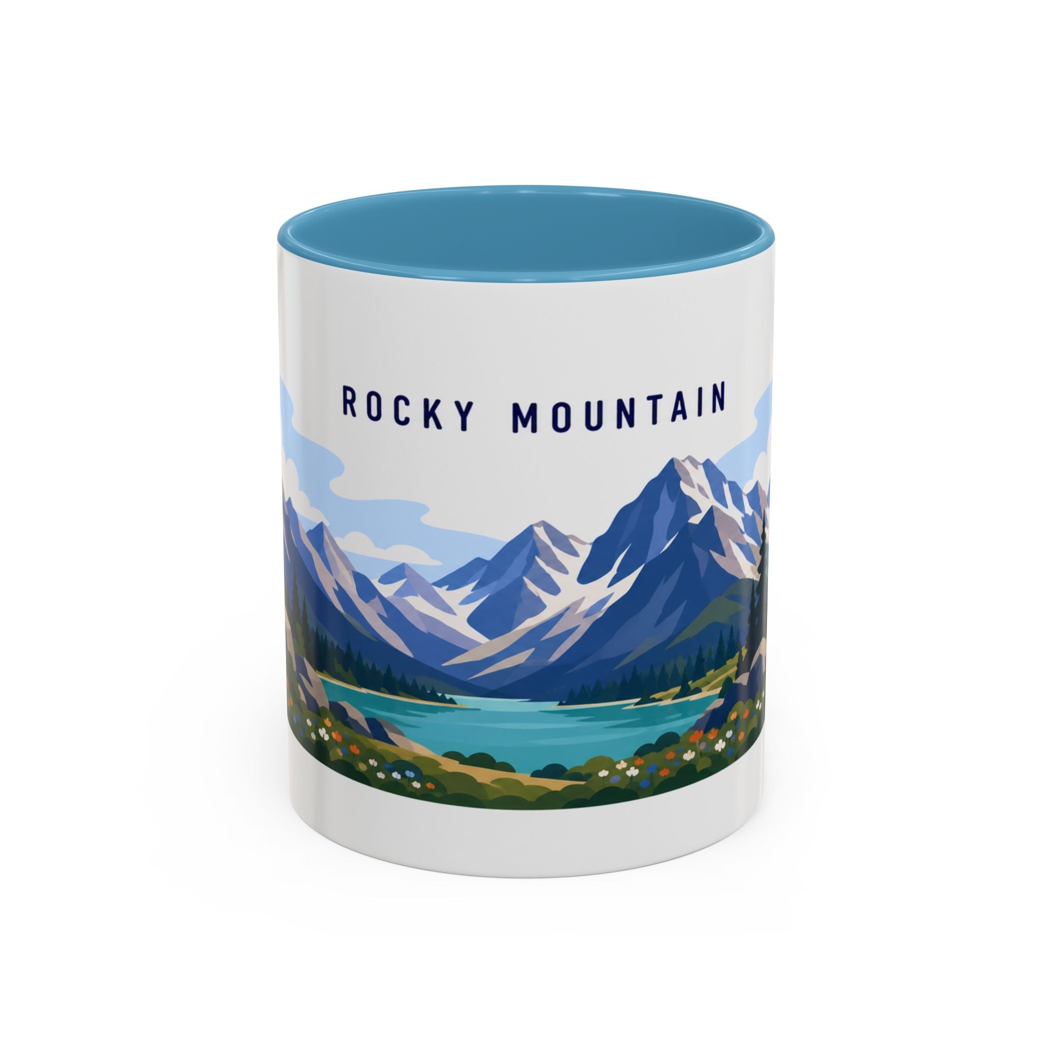 Rocky Mountain National Park Coffee Mug | Solid Color Block Park Souvenir | 11oz 15oz Accent Mug